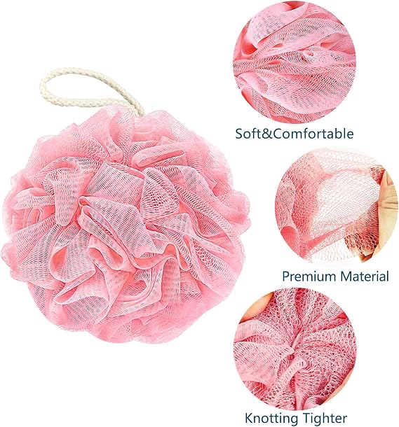 Bath Loofah Sponge, 60G Shower Loofah 4 Count Luffa Pack
