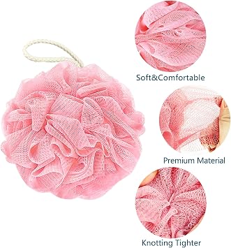Bath Loofah Sponge, 60G Shower Loofah 4 Count Luffa Pack