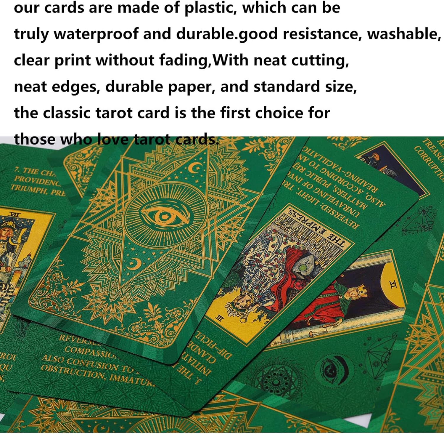 Tarot Cards Deck, Water Proof with Guidebook Divination Discoloration Cards, Fortune Telling Game Set for Family Reunion Beginners Expert Readers for Christmas Birthday, B