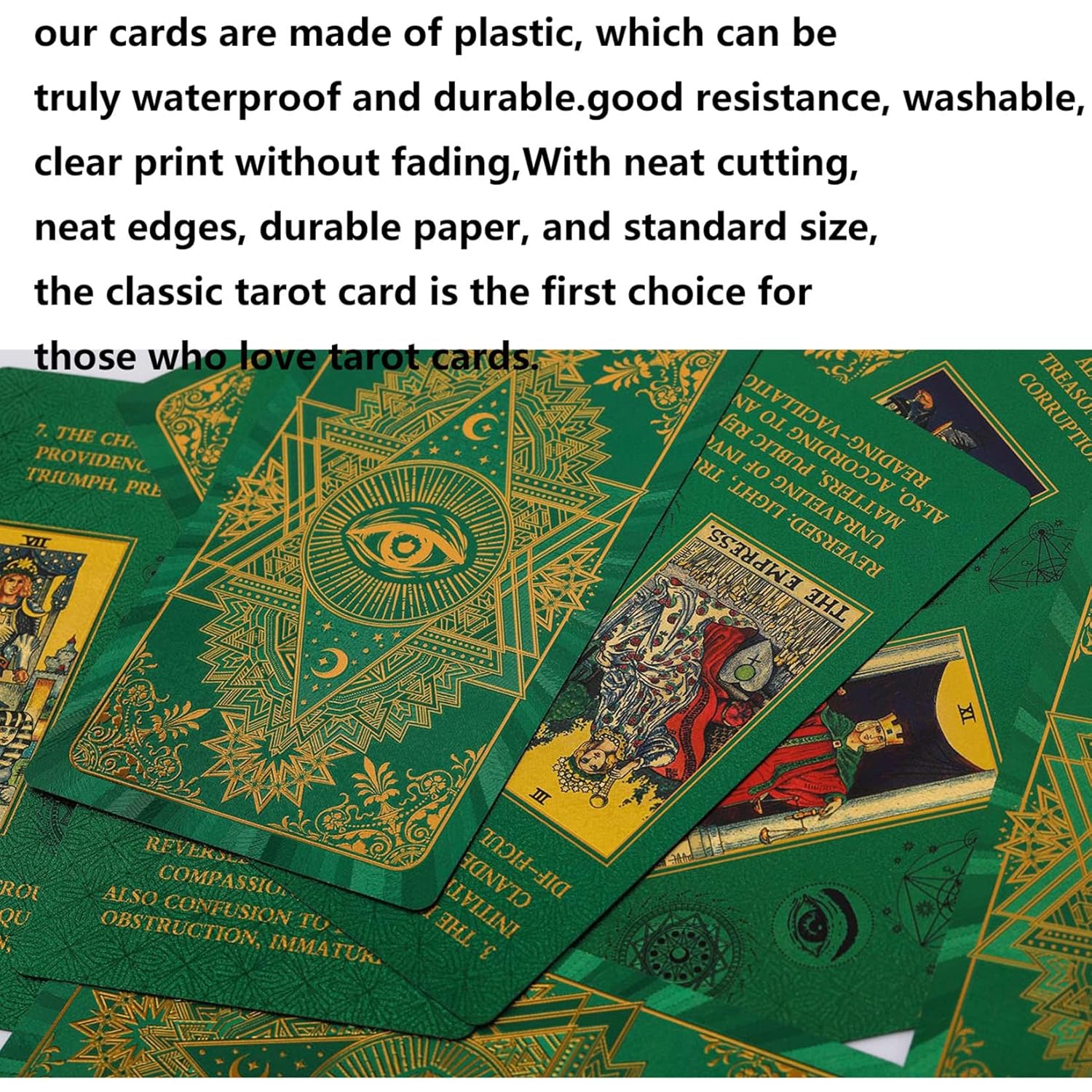 Tarot Cards Deck, Water Proof with Guidebook Divination Discoloration Cards, Fortune Telling Game Set for Family Reunion Beginners Expert Readers for Christmas Birthday, A
