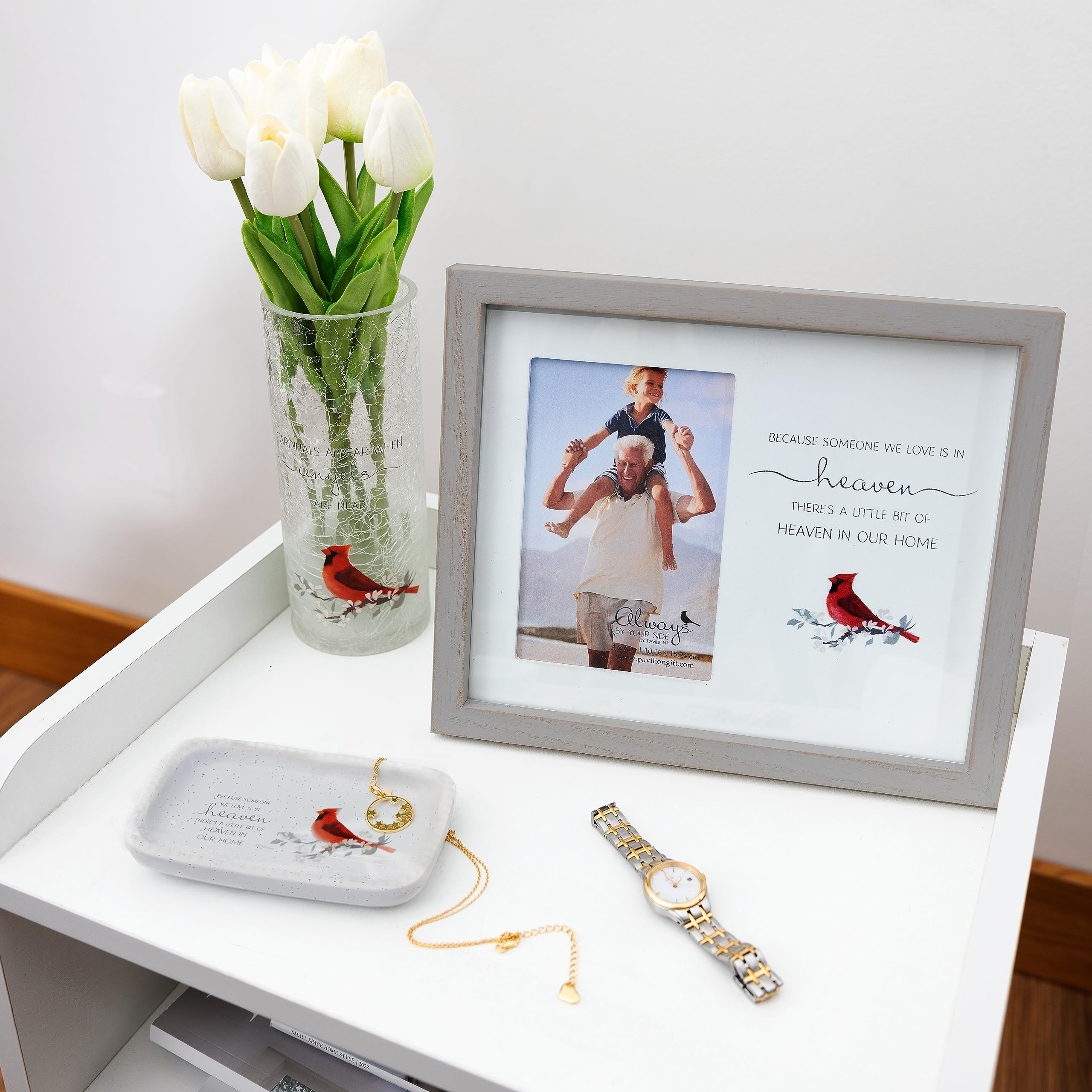 Pavilion - Cardinals Appear Portacandele cilindrico in vetro, regalo di condoglianza per la perdita di una persona cara, portacandela per tealight, vaso commemorativo, regali per lutto, regali