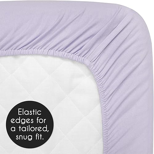 Miniatura 5 de Sweet Jojo Designs Sábana bajera ajustable para cuna para bebé o niño pequeño, color morado lavanda y blanco, bosque bohemio tribal suroeste,