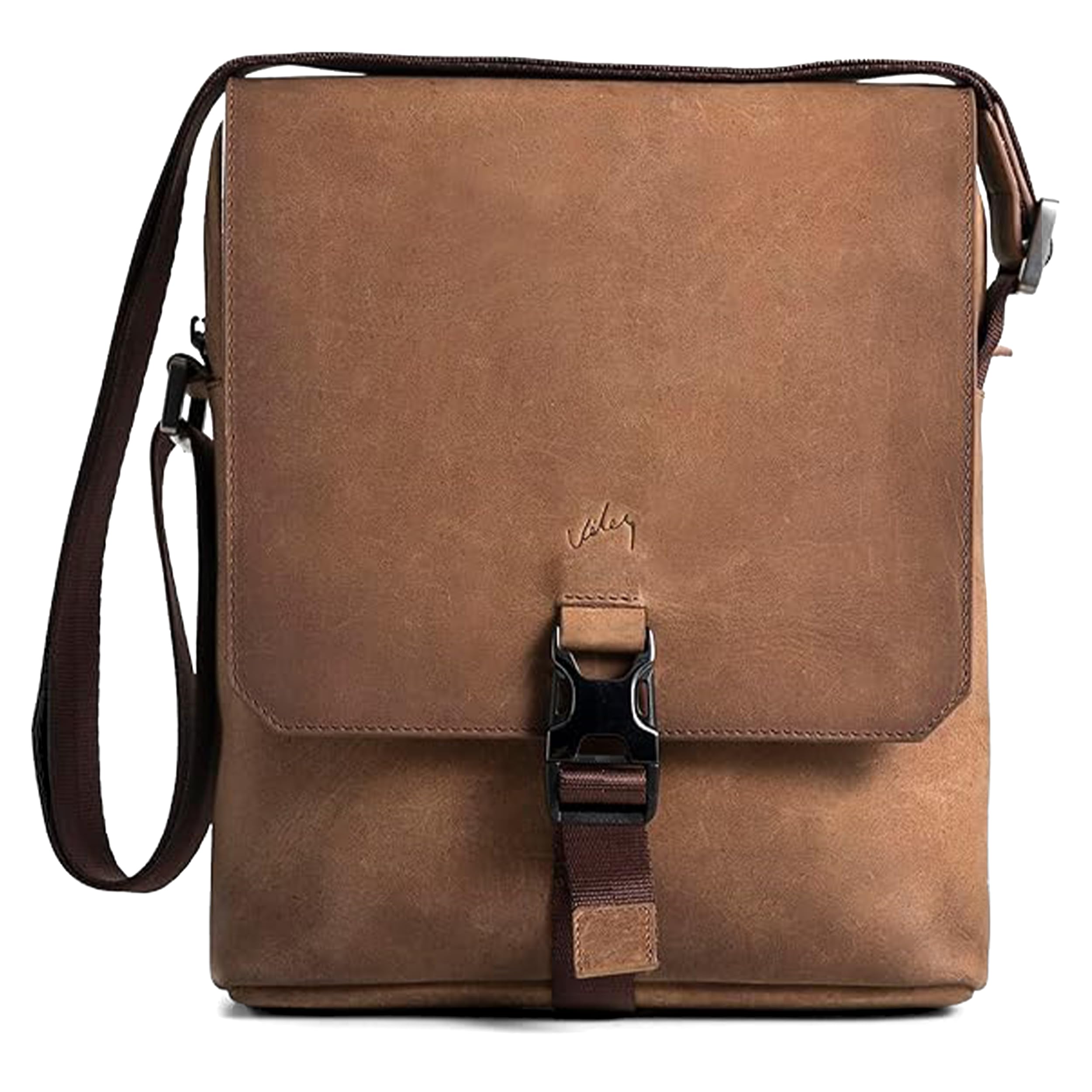 VELEZ Top Grain Leather Bag For Men - Small Sling Messenger Bags - 11 inch Tablet - Mens Crossbody Shoulder Purse
