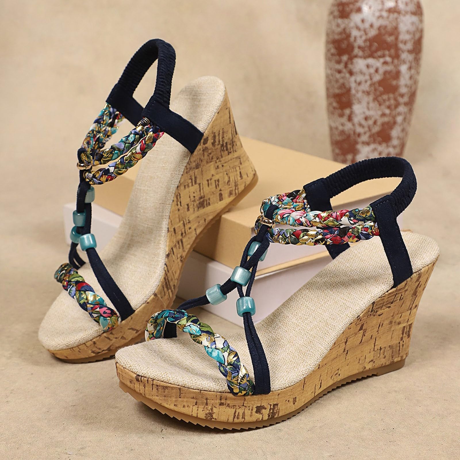 Sandali estivi moda in mesh traspirante con puntale antiscivolo, comode calzature da spiaggia