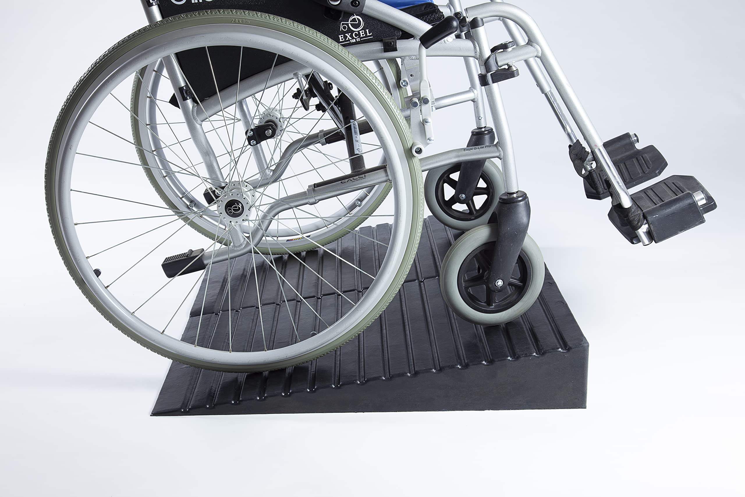 The Ramp People Black Rubber Threshold Ramps 114Mm - 177Mm (4.5Inch/114Mm) - Wheelchair Step Ramp, Kerb Ramp