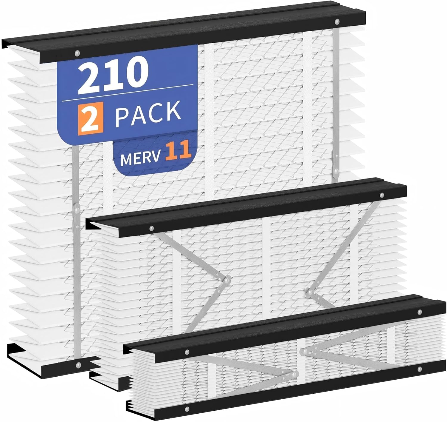 2-Pack 210 Filter Replacement Compatible with AprilAire 210 Whole House Air Purifiers Models,1210,1620,2210,2216,3210,4200,MERV 11 Furnace Filter Replacement,fit for 20x25x4 Furnace