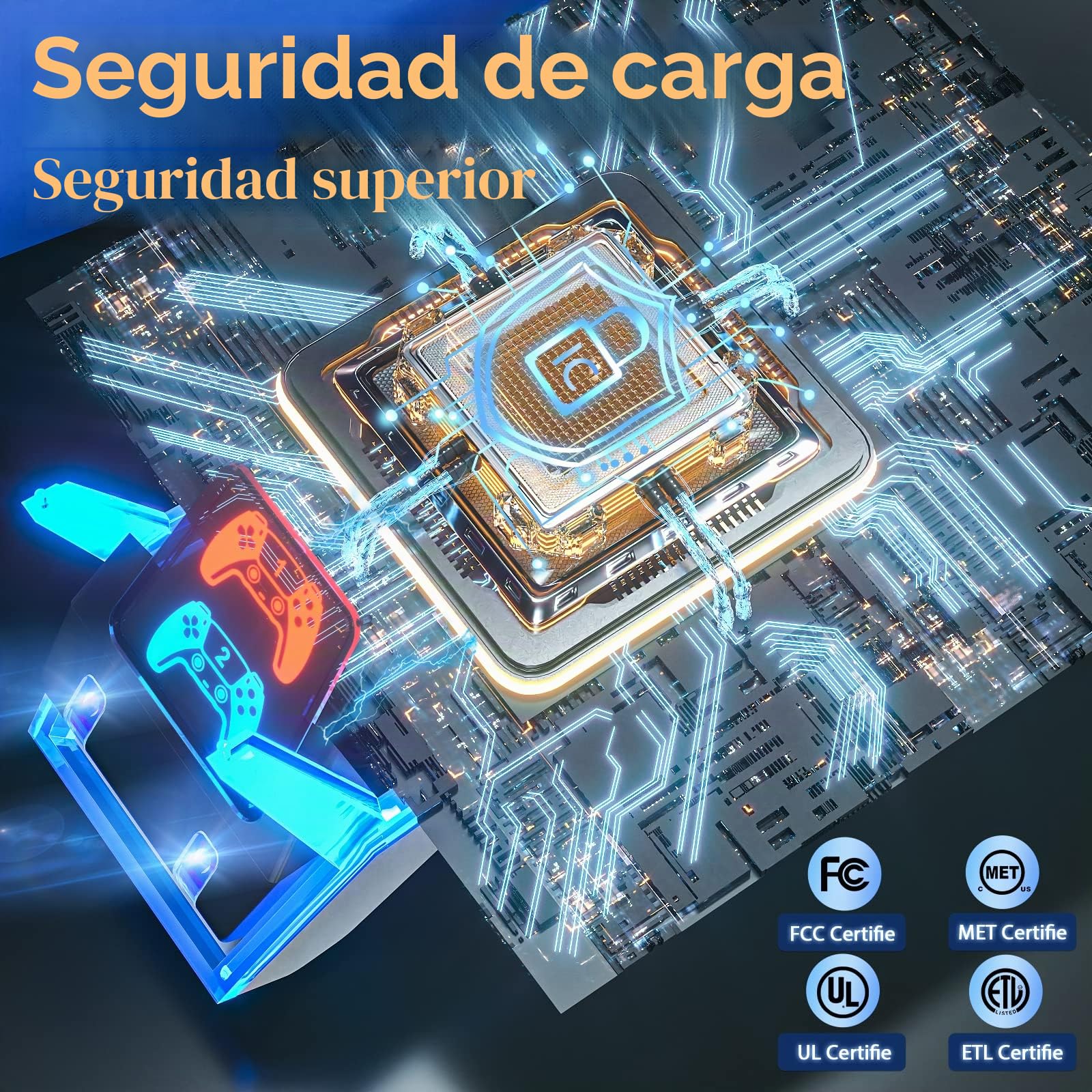 Fenolical Estación de Carga para Mando PS5, Adaptador AC de Carga rápida 5V/3A, Accesorios de estación de Carga Doble Playstation5 Estilo Perro electrónico con indicador LED-Negro