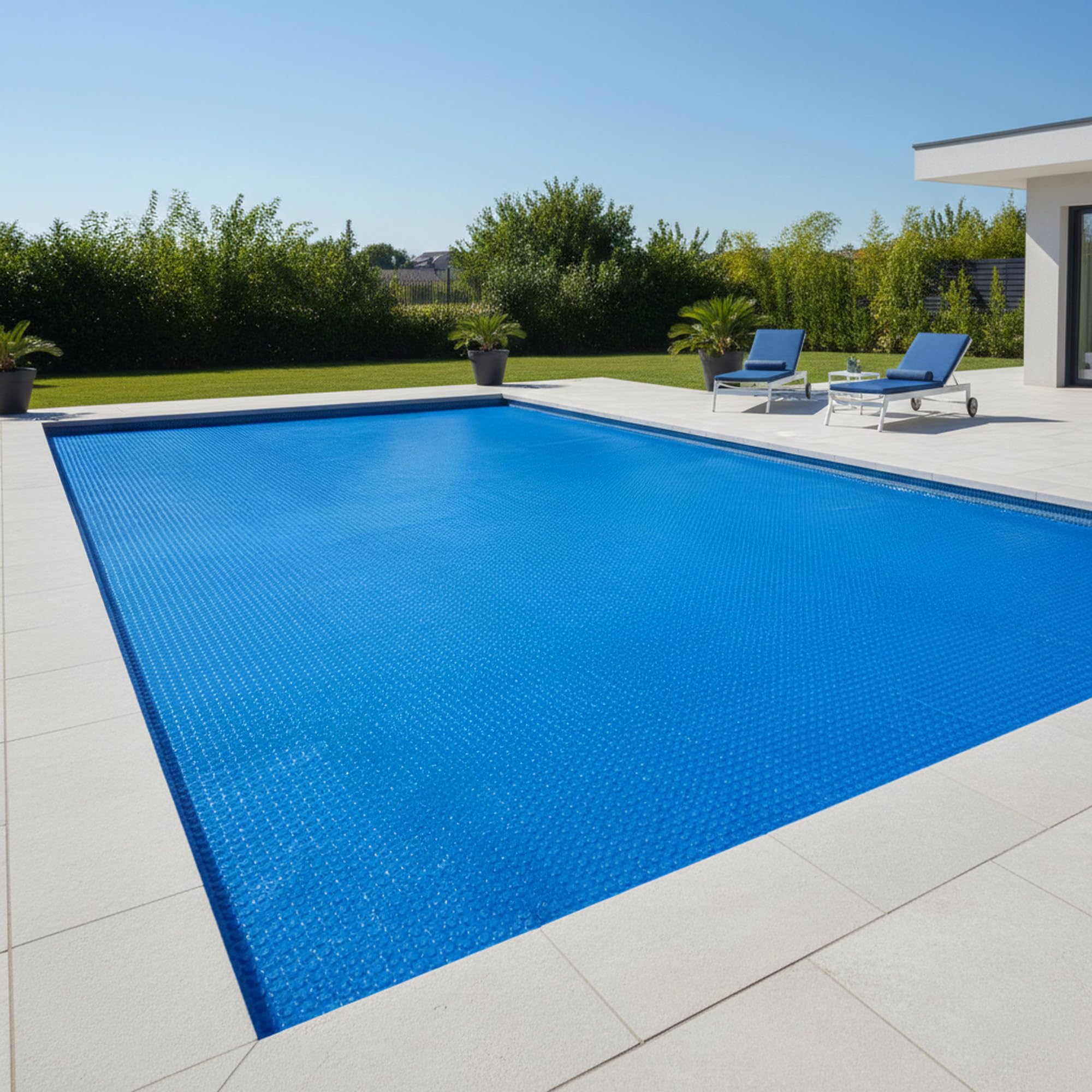 Zelsius Solarfolie Poolabdeckung 6x4 m blau 400µ Noppenfolie schwimmend