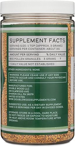 Miniatura 3 de Suplemento de polen de abeja  1 libra (16 onzas) de gránulos de polen de abeja crudo (151 porciones de 0.11 oz cada una con cuchara) Superalimento