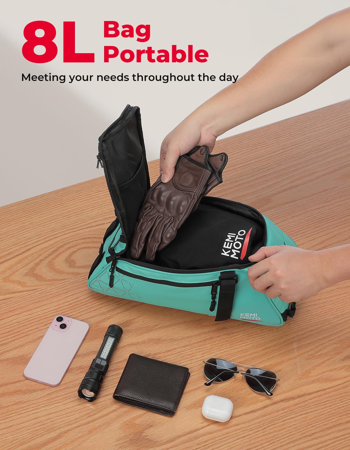 KEMIMOTO Borsa posteriore per portabici – 8L PVC impermeabile per bici da strada e mountain bike – Borsa nera per pendolari per la spesa e il ciclismo