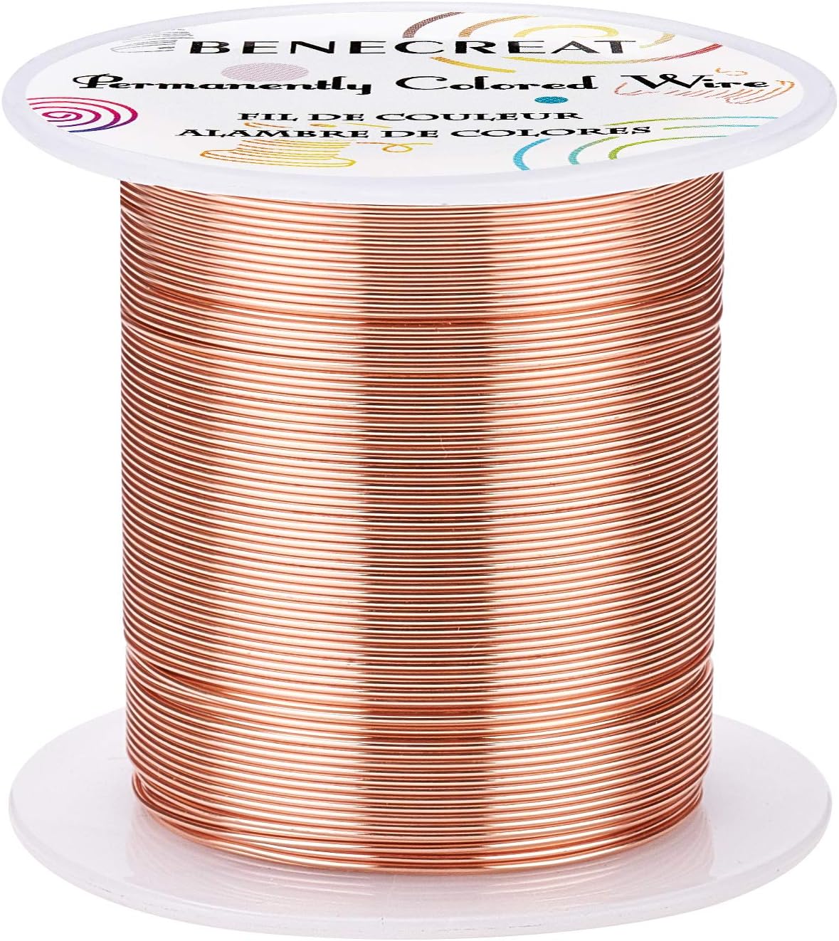 BENECREAT 22 Gauge 55 Yards Jewelry Beading Wire Tarnish Resistant Copper Wire for Beading Wrapping and Other Jewelry Craft Making