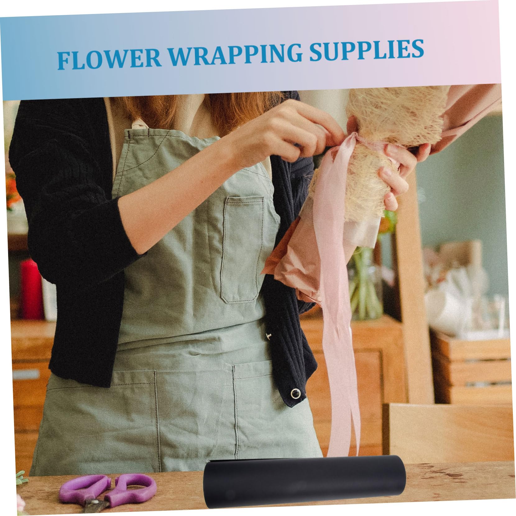 Rouleau de Papier Kraft Noir, Papier D’emballage pour Fleurs, Découpable, Pratique pour Loisirs Créatifs, pour Anniversaire et Saint-valentin