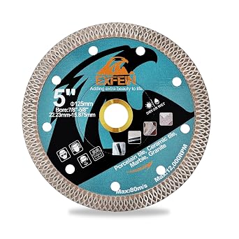 Diamond Cutting Disc 125MM for Porcelain Tile - Super Thin Diamond Disc for Cutting Porcelain Tiles Granite Marble Ceramics