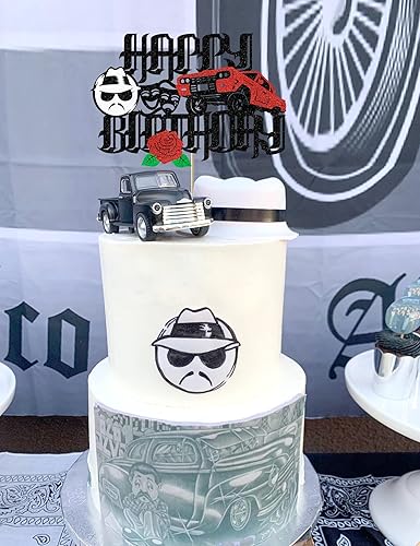 Miniatura 6 de Cholo - Decoración para pastel de cumpleaños de los años 2000, decoración de fiesta de cumpleaños Cholo con purpurina para niños, niñas, hombres y