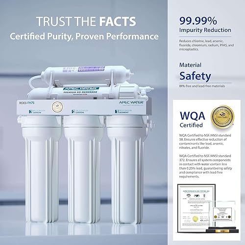 Miniatura 5 de APEC Water Systems ESSENCE ROES-PH75 sistema de filtro de agua potable mineral PH  75GPD 6 etapas súper seguras de ósmosis inversa