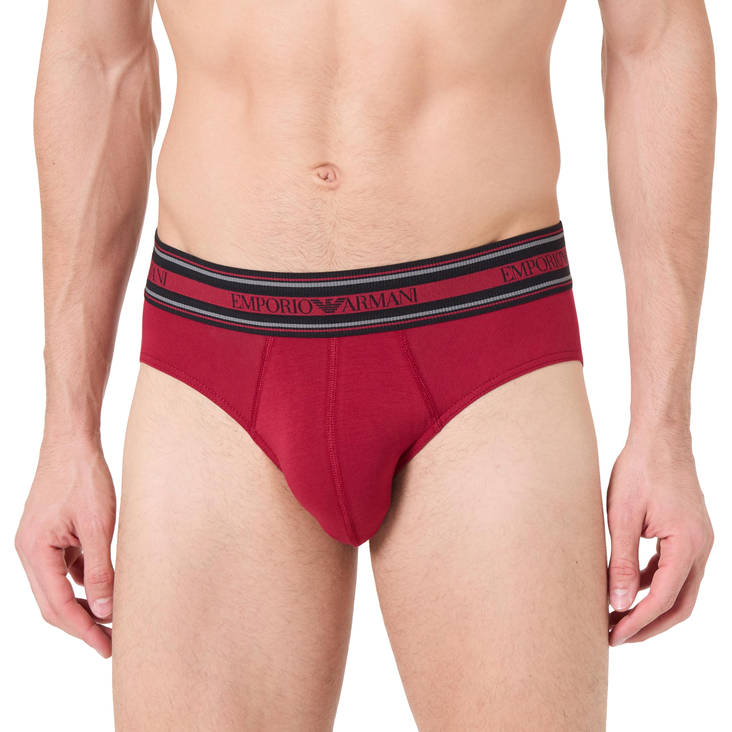 EMPORIO ARMANI Man's Textured Elastic Brief RED M