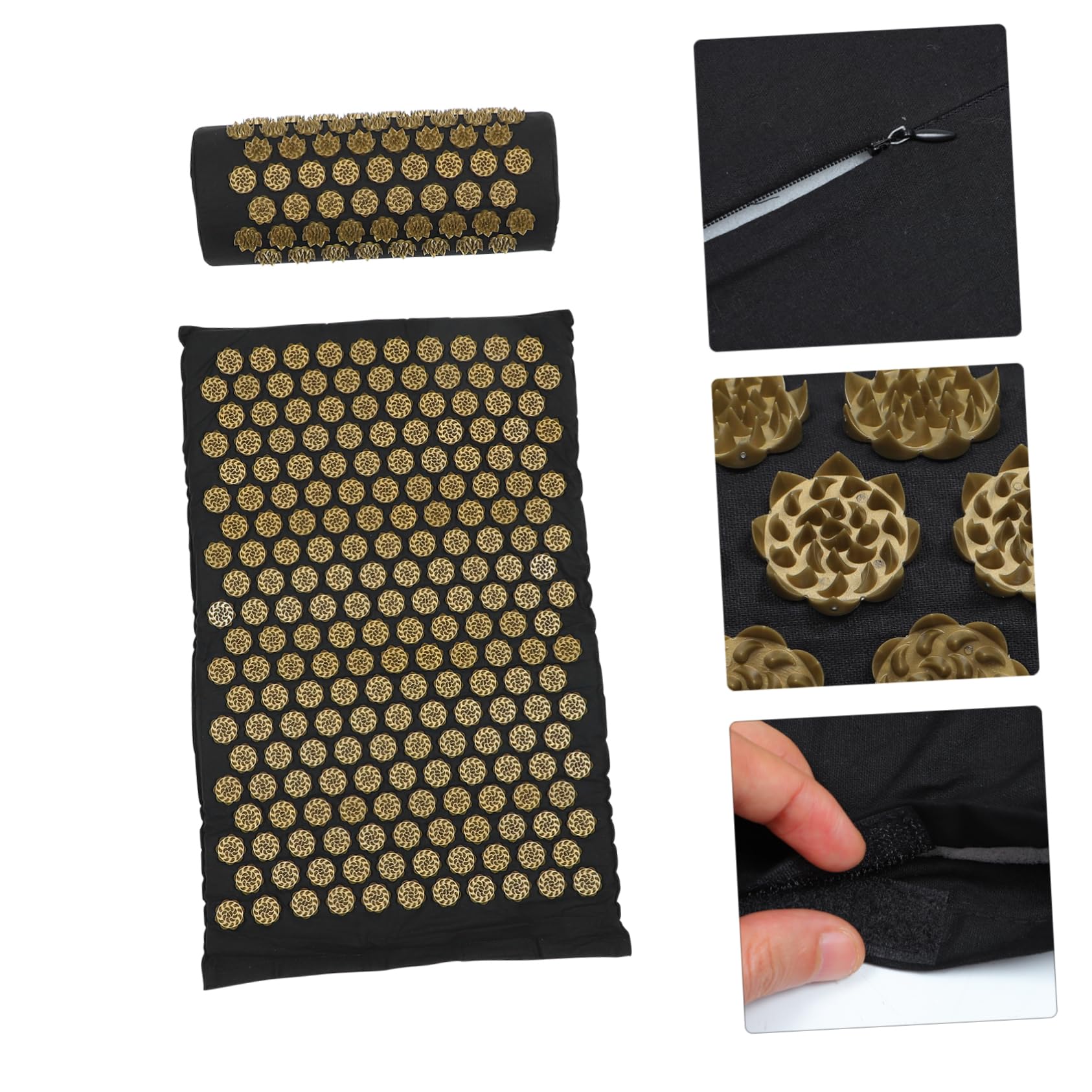 FOMIYES Esterilla de Acupresión Práctica de Algodón con Cojín Masajeador Cómodo y Ecológico, Juego de 2 Piezas con Bolsa para Relajación y Masaje