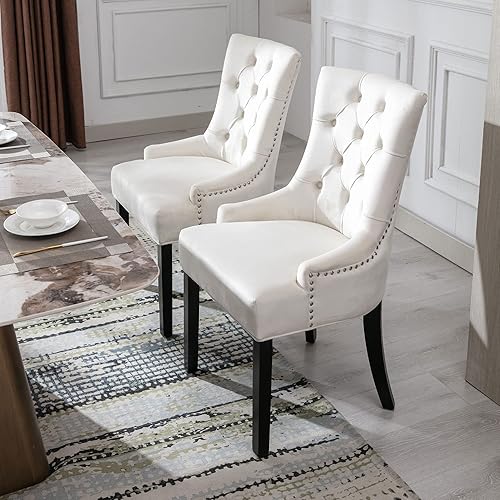 Miniatura 6 de Sillas de comedor de terciopelo, modernas sillas de cocina con patas de madera, sillas tapizadas para comedor, sala de estar, dormitorio (juego de