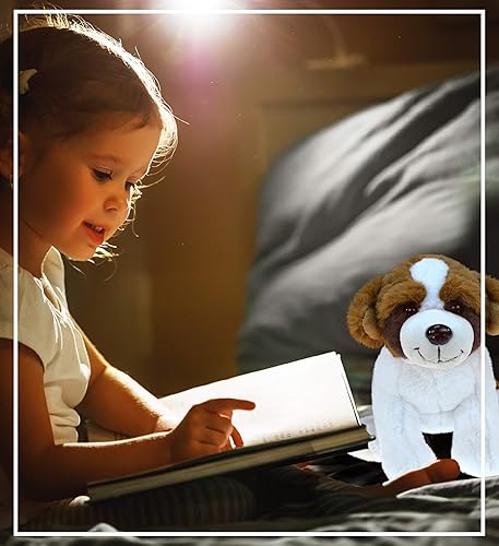 Miniatura 6 de DolliBu - Peluche de perro de San Bernardo, peluche suave para abrazar, adorable juguete de peluche para jugar y abrazar, lindo regalo para niños y