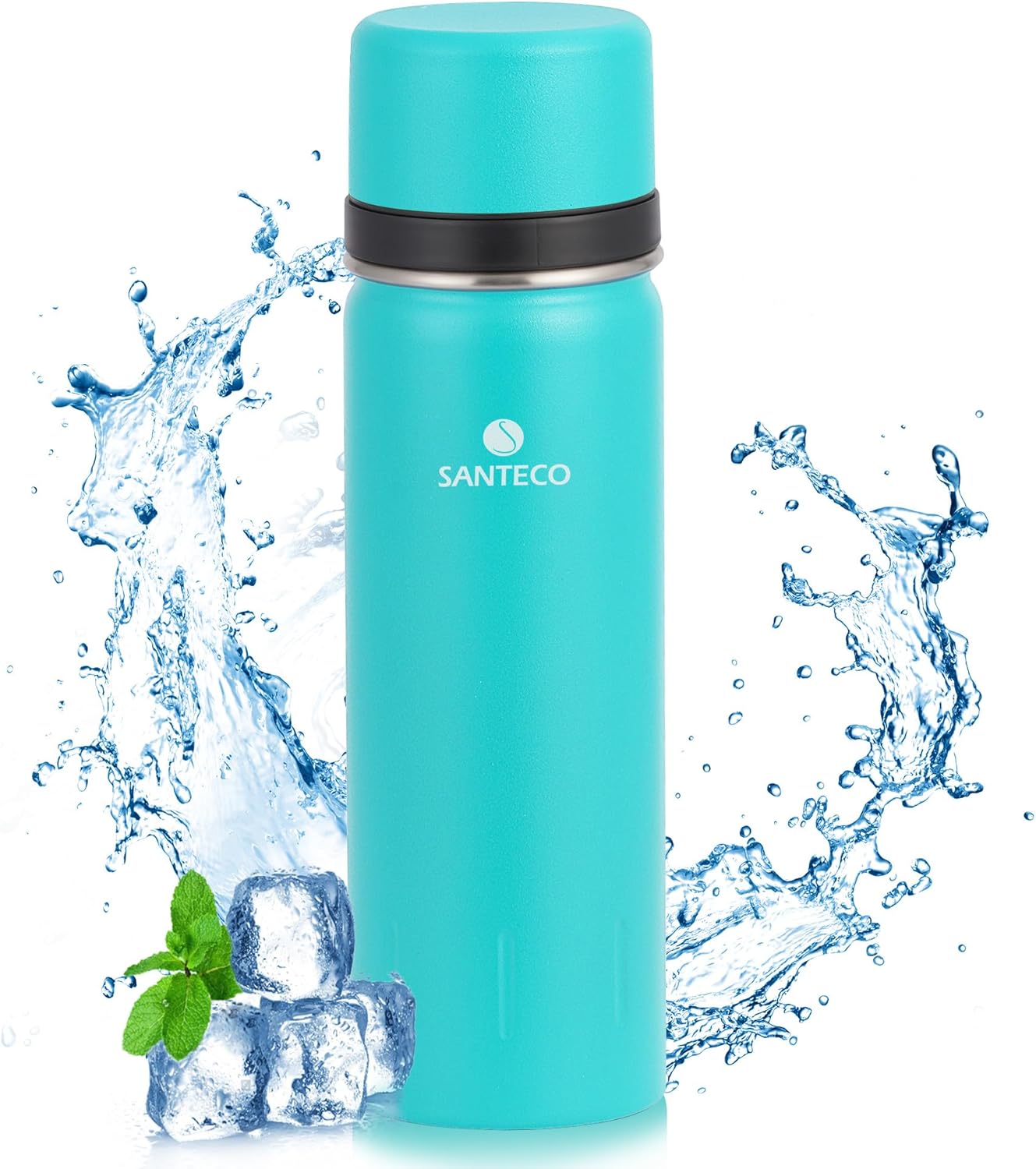 SANTECO Vacuum Flask 500ml, Stainless Steel Insulated Water Bottle with