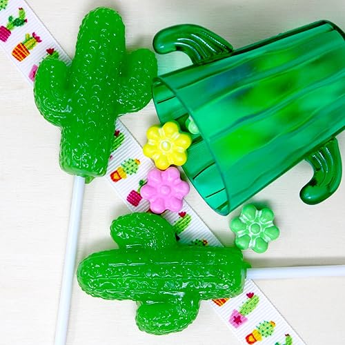 Miniatura 4 de Piruletas de cactus – 12 chupones de dulces de fiesta envueltos individualmente – recuerdos de fiesta de cumpleaños – Suministros de fiesta mexicana