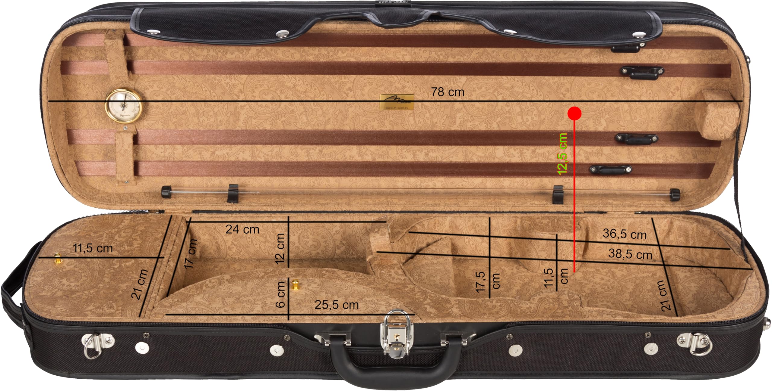 Custodia per violino di legno 4/4 Paisley honey M-Case