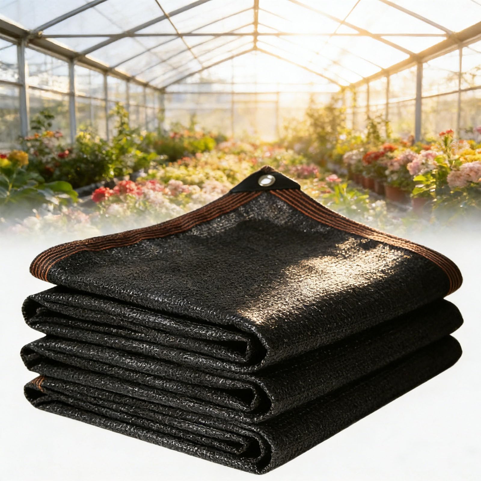 Voile d ombrage rectangulaire respirant avec œillets protection noir