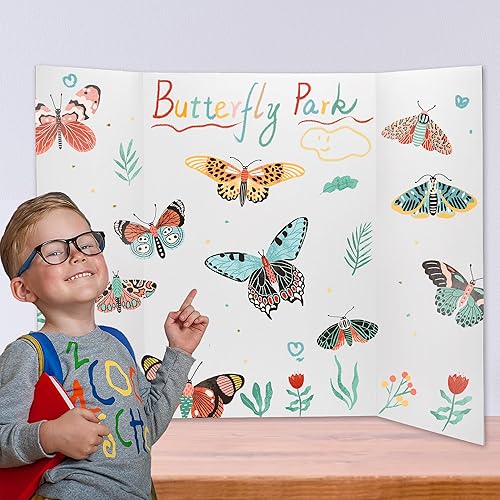 Miniatura 6 de Chell Tablero de póster triple grande de 36 x 48 pulgadas, paquete de 2, tableros de proyectos corrugados blancos para ferias de ciencias, proyectos