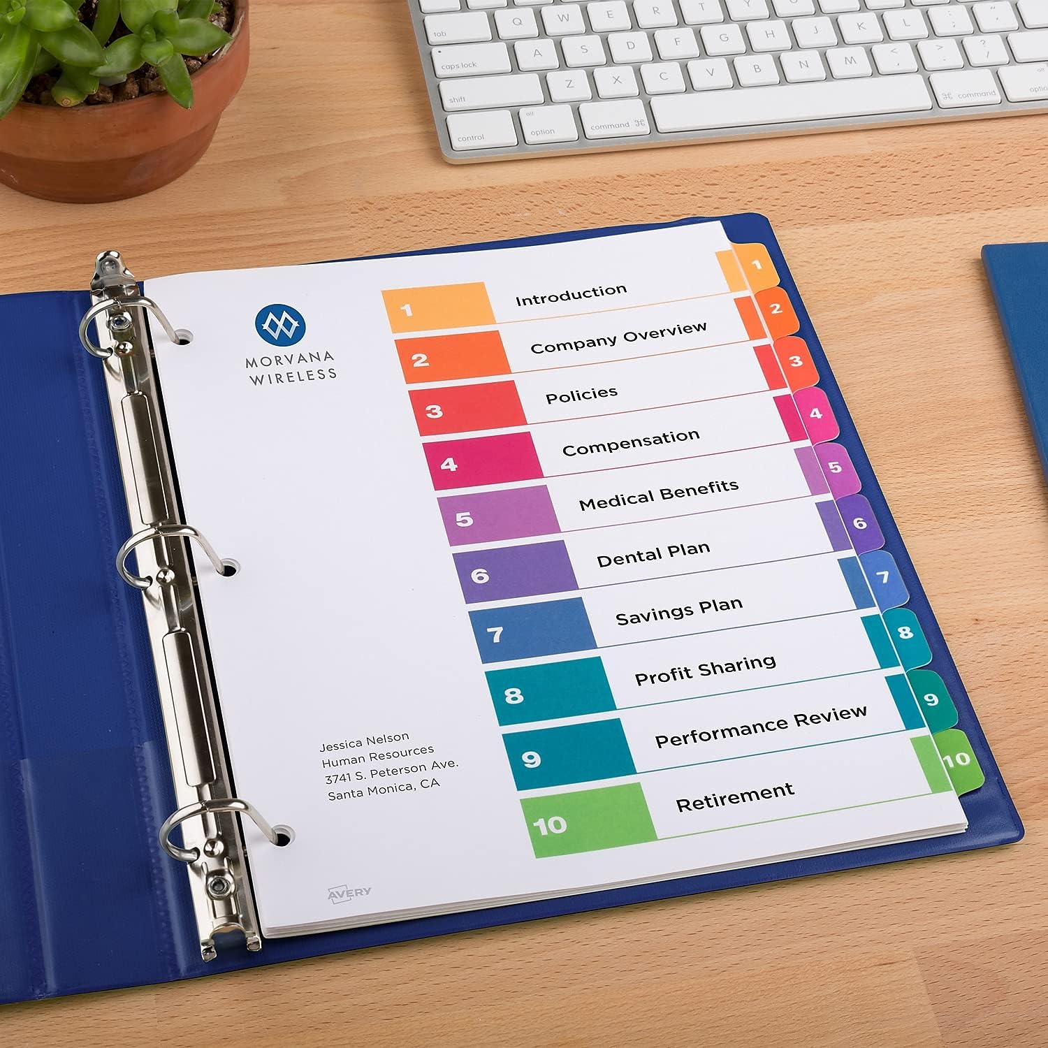 Avery 11082 Ready Index Customizable Table of Contents, Asst Dividers, 10-Tab, LTR, 3 Sets