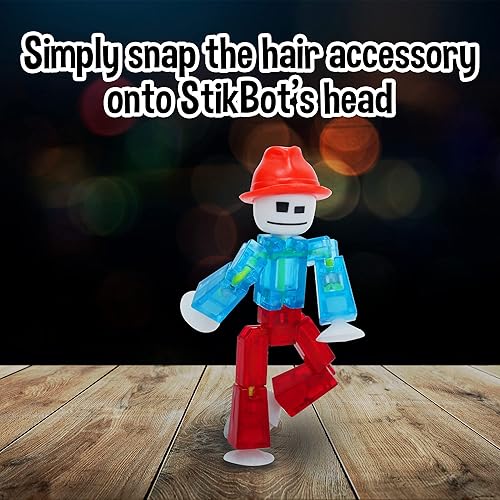 Vista 3 de Zing StikBot Action Pack Hairstyle Bundle - Figuras de acción coleccionables y accesorios, incluye 2 Stikbots y 2 juegos de accesorios de peinado