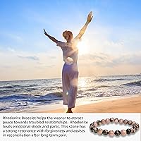 Vista 311 de Pulsera de turmalina negra, pulsera de cristal curativo natural para mujeres y hombres, pulsera de cuentas redondas de 0.315 in para espiritual