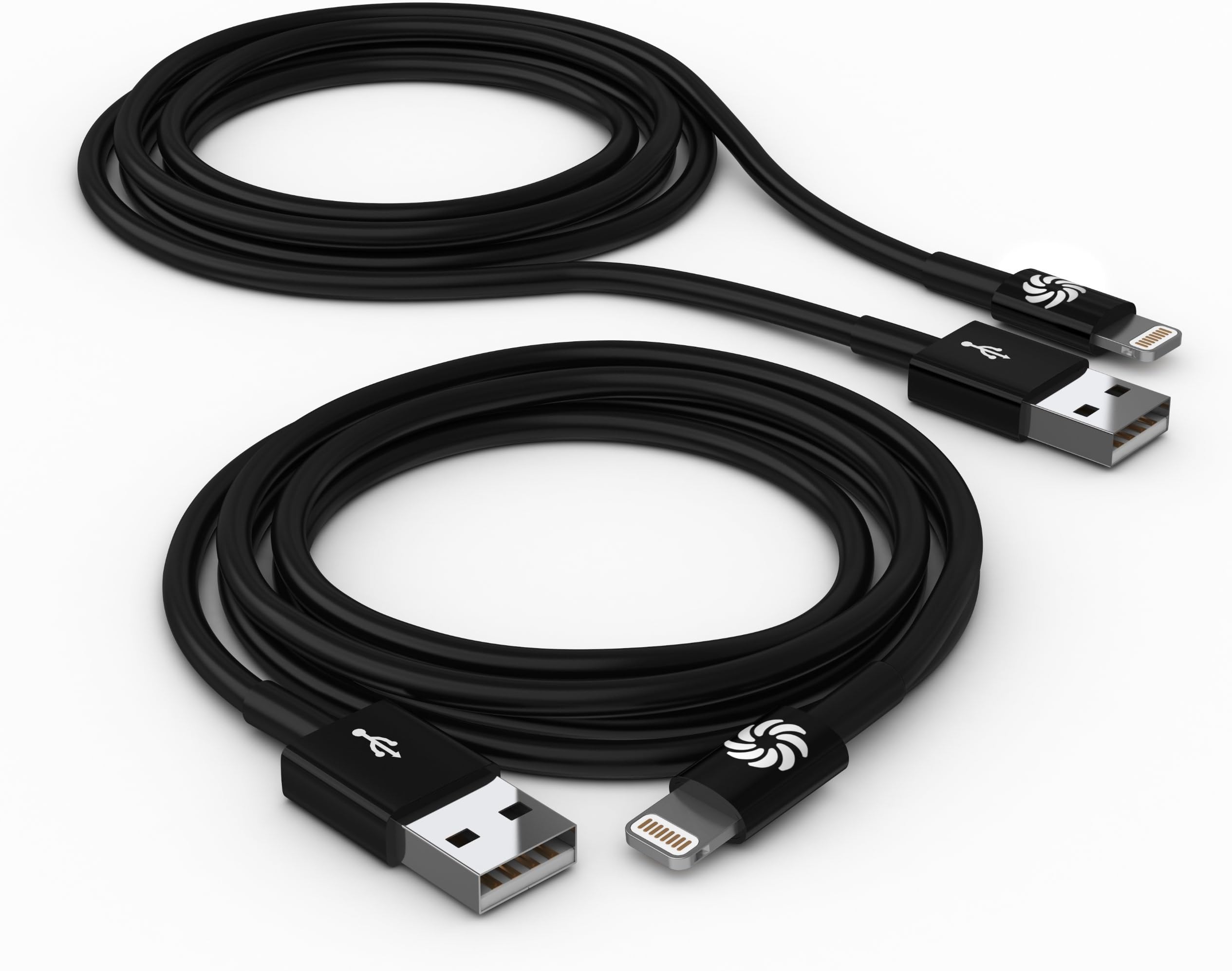 2 pcs 6Ft iPhone 5 cable BLACK - Extra Long iPhone 5 5S 5C iPad mini iPod - set of 2 - 60 days guaranty 8 pin to USB Data Sync Transfer cable - iPhone 5 cable 6Ft - 6ft iPhone 5 Charger
