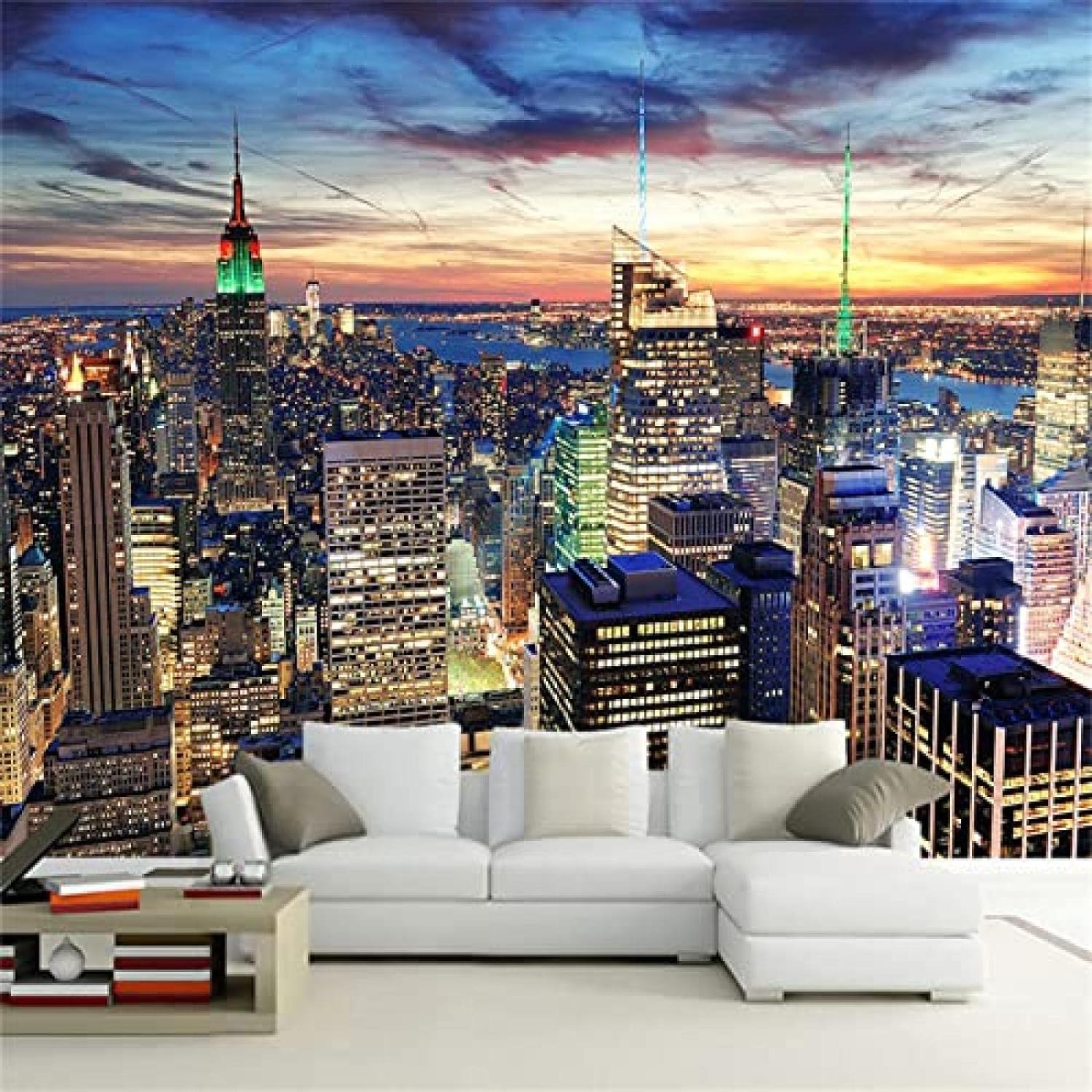 Papier peint décor à la maison 3D photo peinture murale paysage de nuit peler et coller