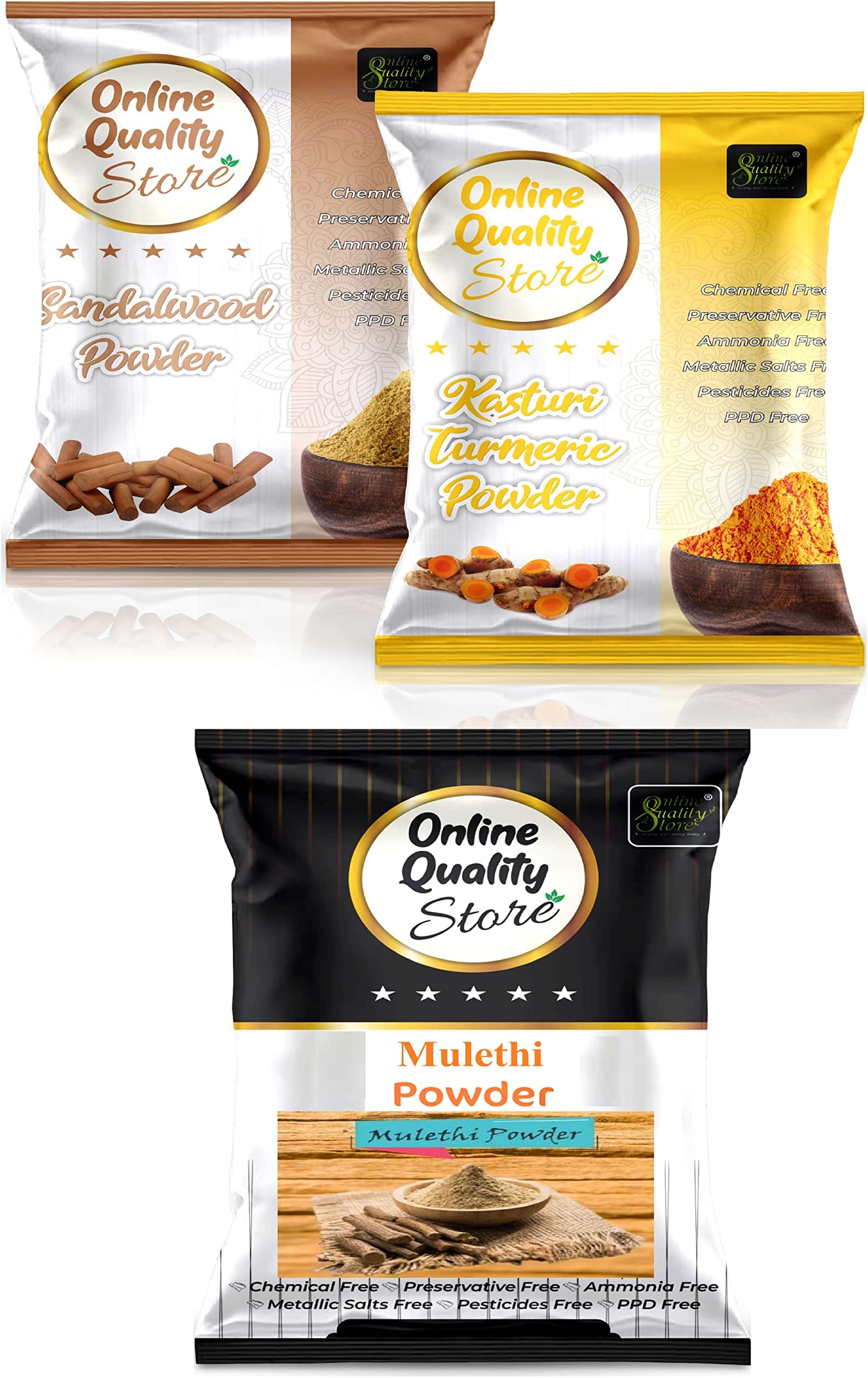 Online Quality Store kasturi haldi powder,wild turmeric powder,kasturi manjal,Chandan Powder,sandalwood powder,mulethi powder,licorice powder,licorice root powder,Yashtimadhu Powder,300g pack