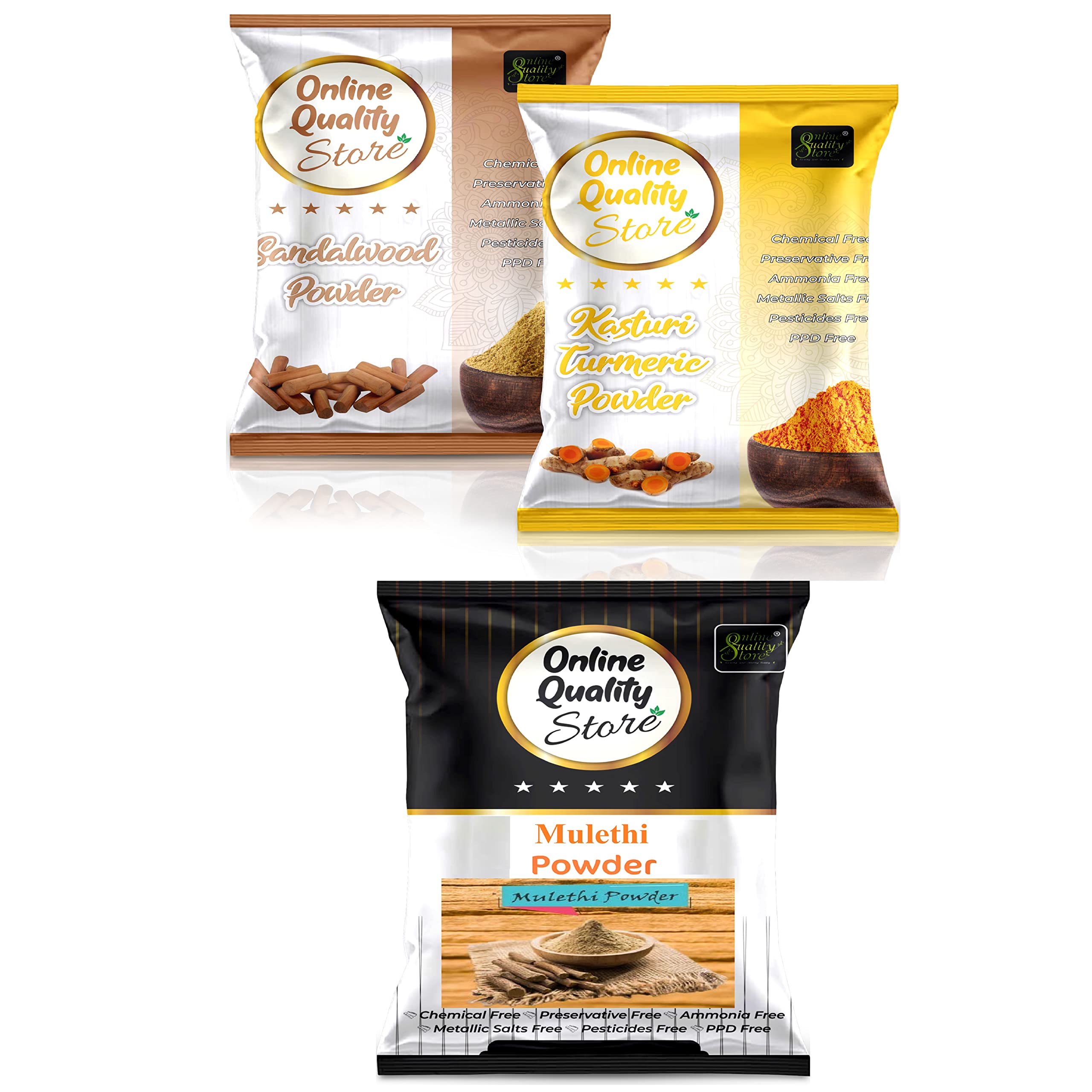 Online Quality Store kasturi haldi powder,wild turmeric powder,kasturi manjal,Chandan Powder,sandalwood powder,mulethi powder,licorice powder,licorice root powder,Yashtimadhu Powder,300g pack