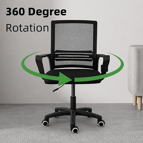 COZYBRITE Office Desk Chair Ergonomic with Back Lumbar Support Height Adjustable Padded Armrest Computer Swivel Mesh Chairs for Home Office