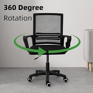 COZYBRITE Office Desk Chair Ergonomic with Back Lumbar Support Height Adjustable Padded Armrest Computer Swivel Mesh Chairs for Home Office