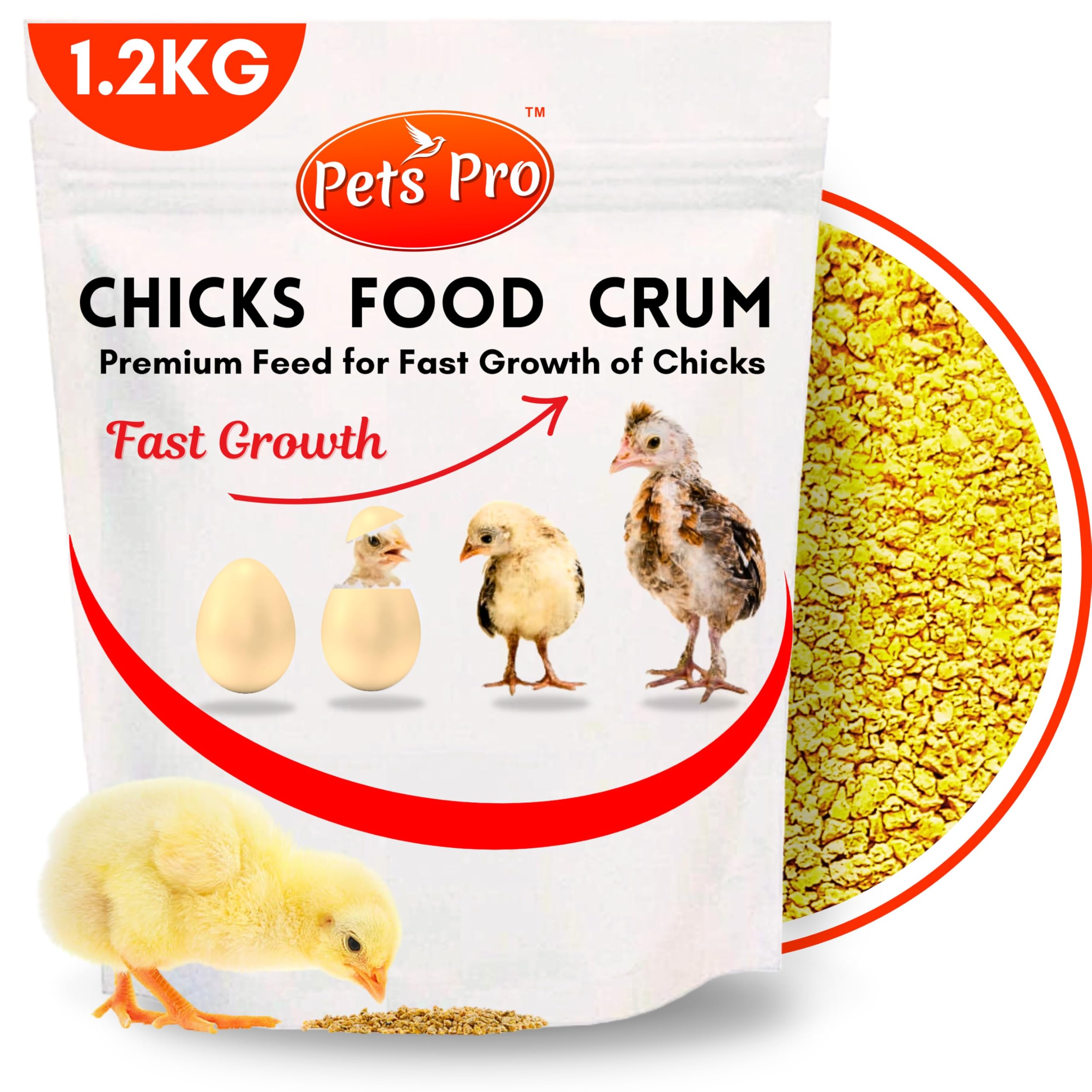 Pets Pro Premium Chicks Feed Crumb for Fast Growth of Chick and Chicken, (1.2 KG Packet), for Fast Growthin Chicken, Healthier Diet for New Born Chick, Under 99 199 299-image-10