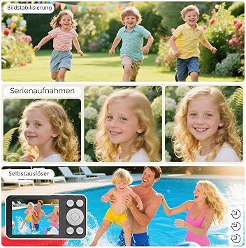 Digital Camera 4K Photo Camera 64MP Camera Portable Compact Camera with 2.8 Inch LCD Screen 18X Digital Zoom 32GB SD Card 1 Lanyard for Children Teenagers Beginners (Black-2)
