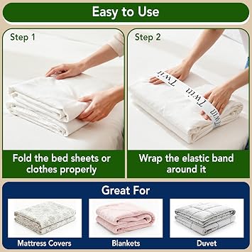 20 Pack Elastic Bed Sheet Organizer Bands with Size Labels,Elastic Bedding Band Labels for Organizing Bed Sheets with Assorted Sizes