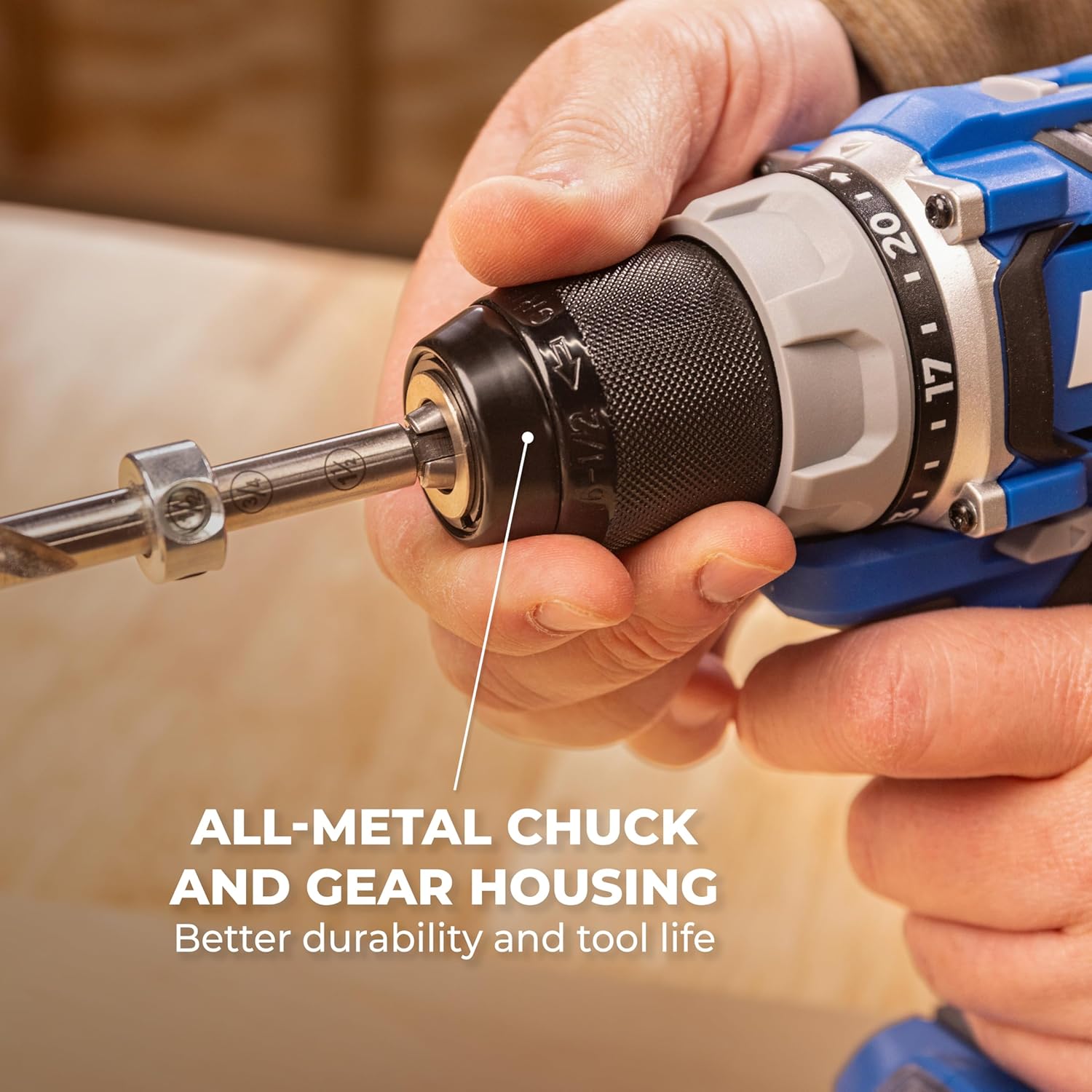 Kreg Power Drill - 20V Ionic Drive 1/2" Compact Drill - High Torque Professional Workshop Tool - LED Light - Two Speed & Variable Speed Trigger - Durable Heavy Duty Tool - Bare Tool - KPTDR050A