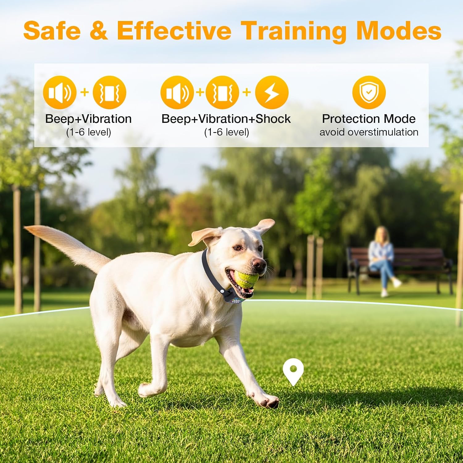 PcEoTllar Wireless Dog Fence, GPS Dog Collar Fence System with 3 Warming Modes, Rechargeable and IPX7 Waterproof, Electric Fence for Dogs Over 18Lbs, Radius 25-999 Yards, Outdoor Use Only