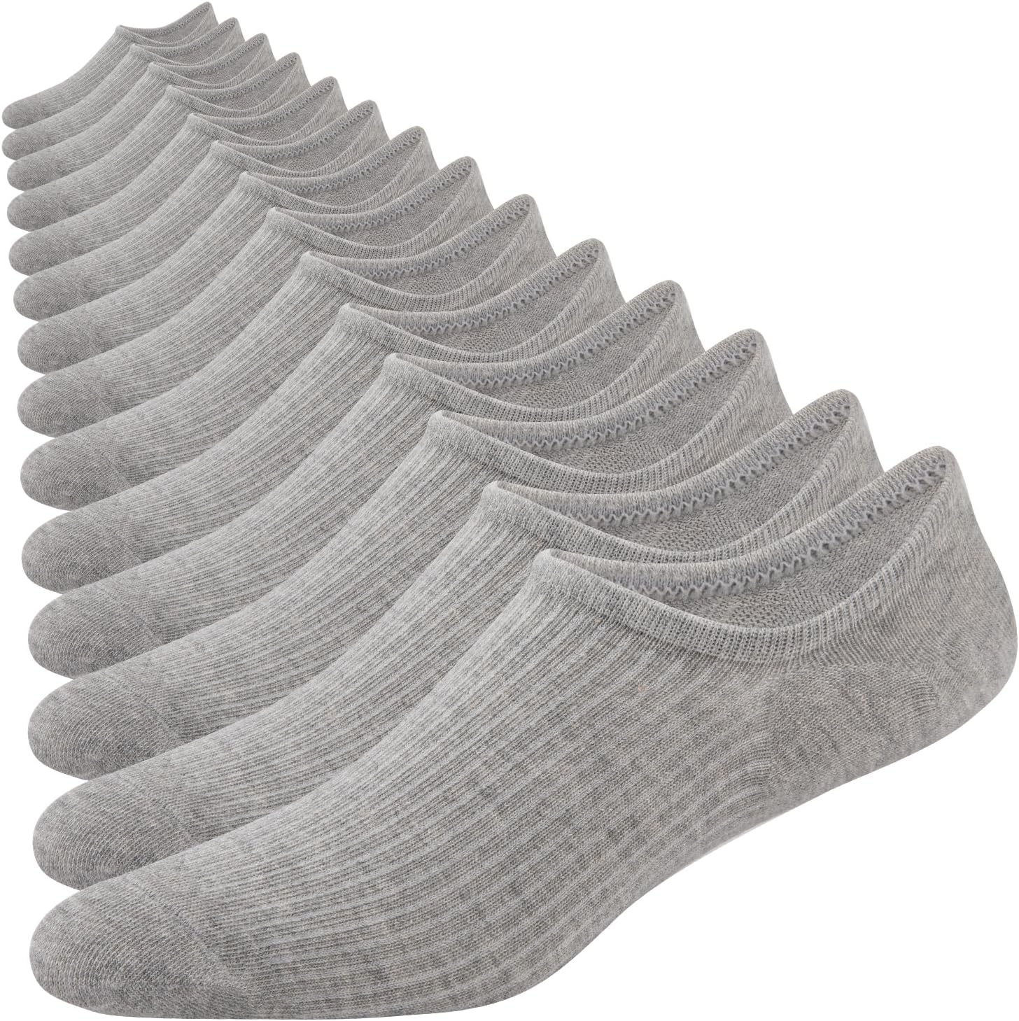 COOVAN No Show Socks for Men 7 Pack Cotton Casual Basic Invisible Socks with Non Slip Grip