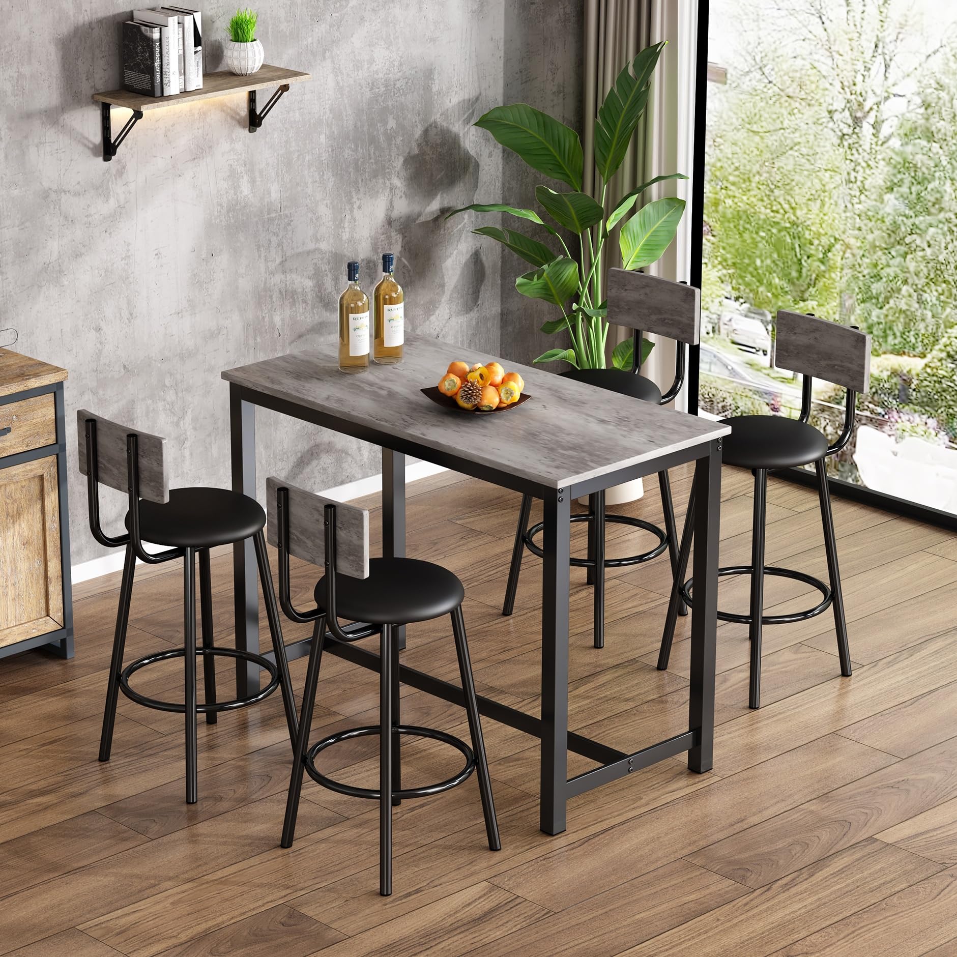 sogesfurniture Juego de mesa y silla de bar vintage, mesa alta de 120 cm, mesa de comedor, mesa de bar, mesa de cocina, mesa de restaurante, mesa de bar, mesa de bar, mesa de bar, mesa de bar, mesa de