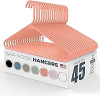 Vista 72 de Perchas de plástico fuertes hechas en Estados Unidos a granel, 20, 30, 50, 100 unidades, disponibles, para ropa de lavandería, perchas de plástico