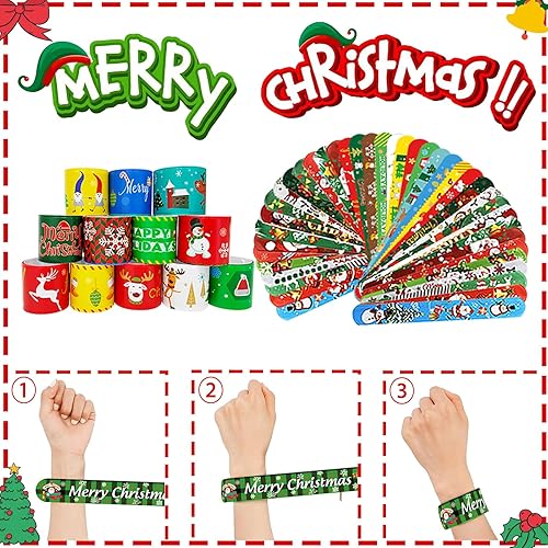 Miniatura 3 de SUNPROUND 100 pulseras de Navidad para niños, regalos de fiesta de Navidad, pulseras de Navidad para niños, regalos de Navidad, rellenos de