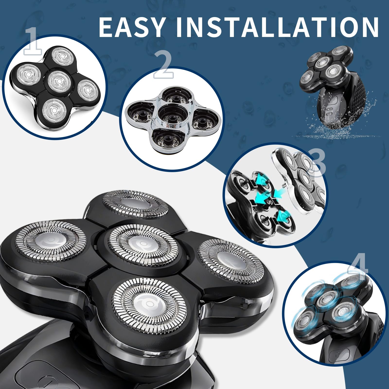Têtes de rechange RX5 compatibles avec les rasoirs Remington Balder Pro XR1500, XR1501 et RX5 (2 pièces)