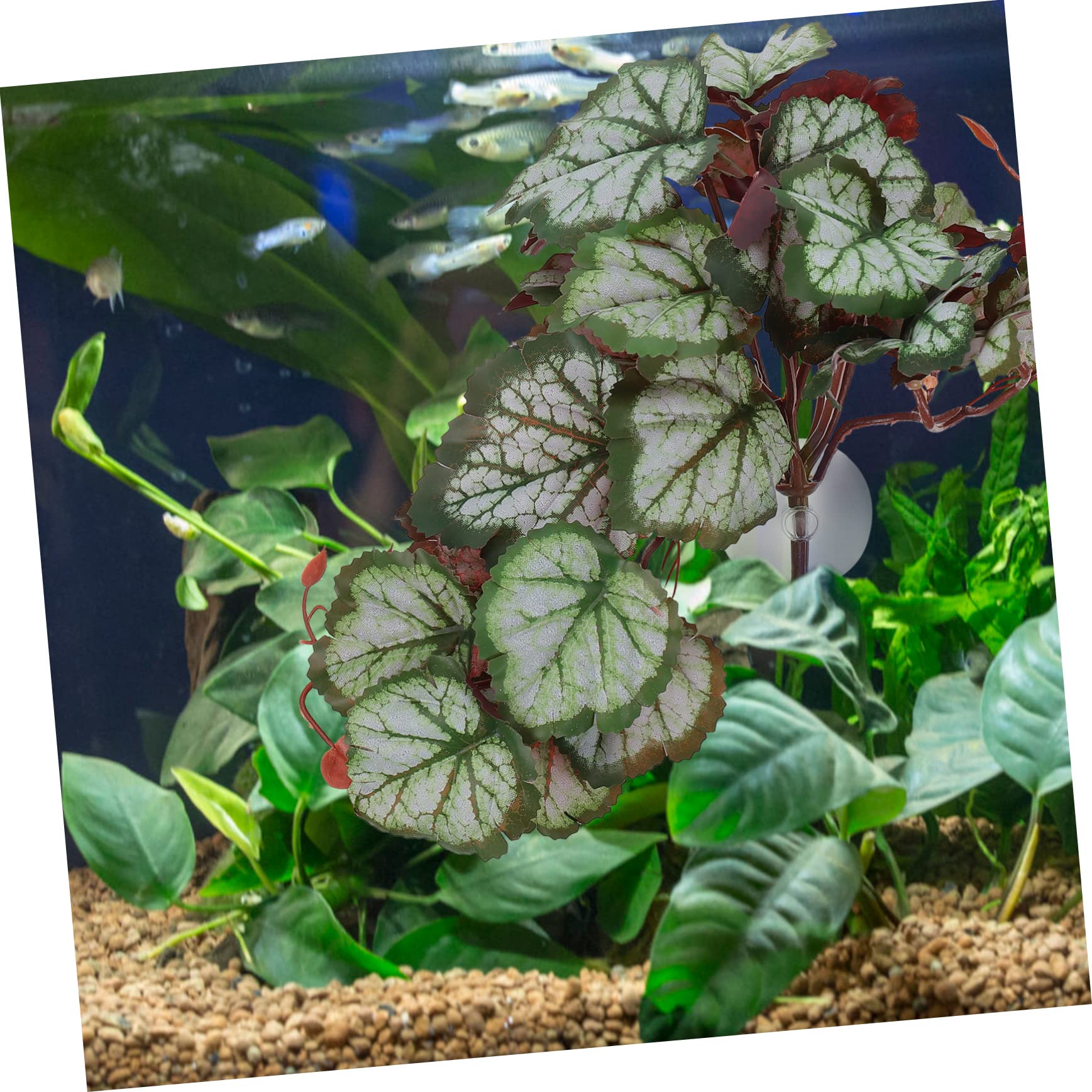 ABOOFAN 4stücke Reptilienkunstpflanze Für Terrarien Künstliche Wasserpflanze Mit Blättern Dekoration Von Aquarien Und Reptilienbehältern Simulation Und Langlebig