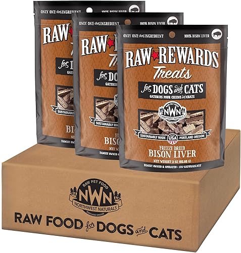 Miniatura 44 de Northwest Naturals Raw Rewards Golosinas de pechuga de pollo liofilizadas para perros y gatos, piezas de tamaño de bocados, saludable, 1