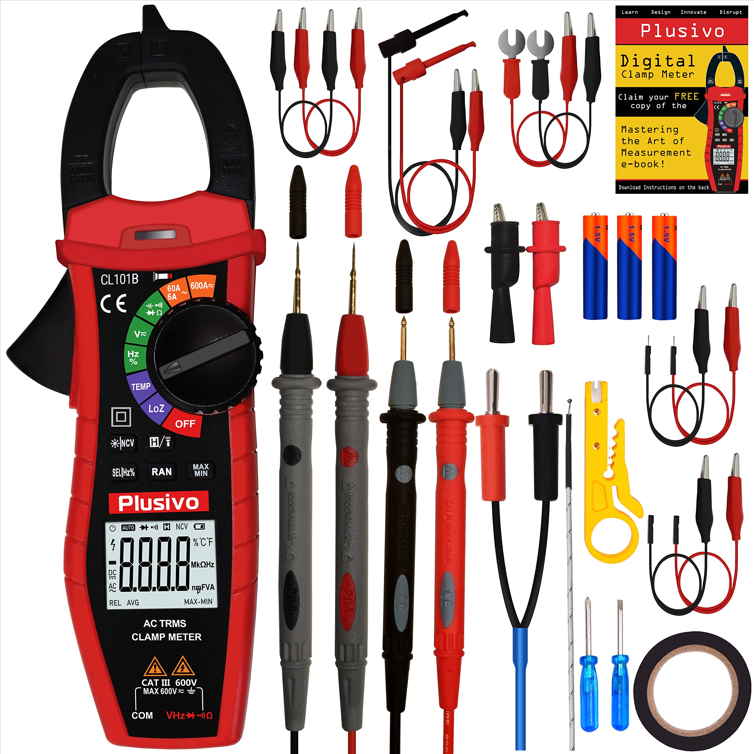 Buy Plusivo Digital TRMS 6000 Counts, Multimeter, Non Contact Voltage Tester, Autoranging